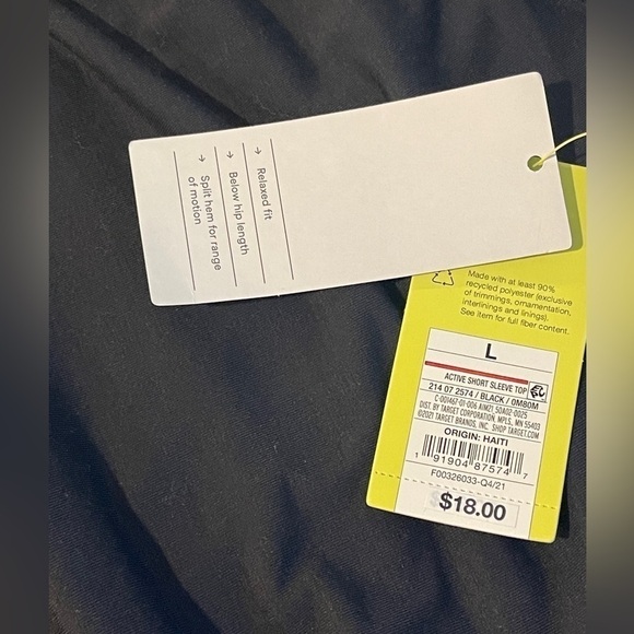 All In Motion Women Active Short Sleeve Slit Hem Top Large Size - Picture 14 of 15